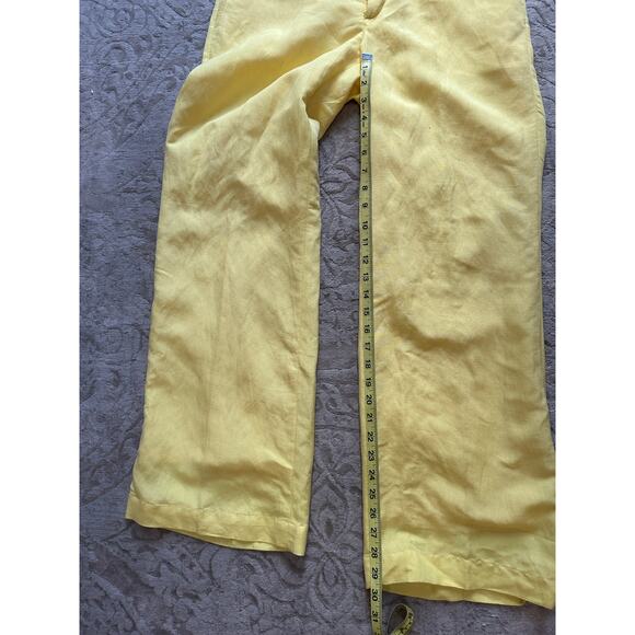 Banana Republic Collection Women’s Linen Blend Pants Yellow Wide Leg Size 6/8 - Picture 8 of 8